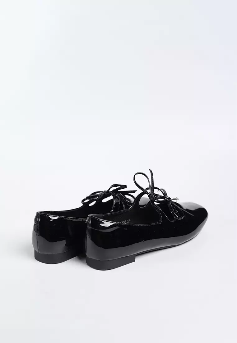 Clara Glossy Ribbon Flats