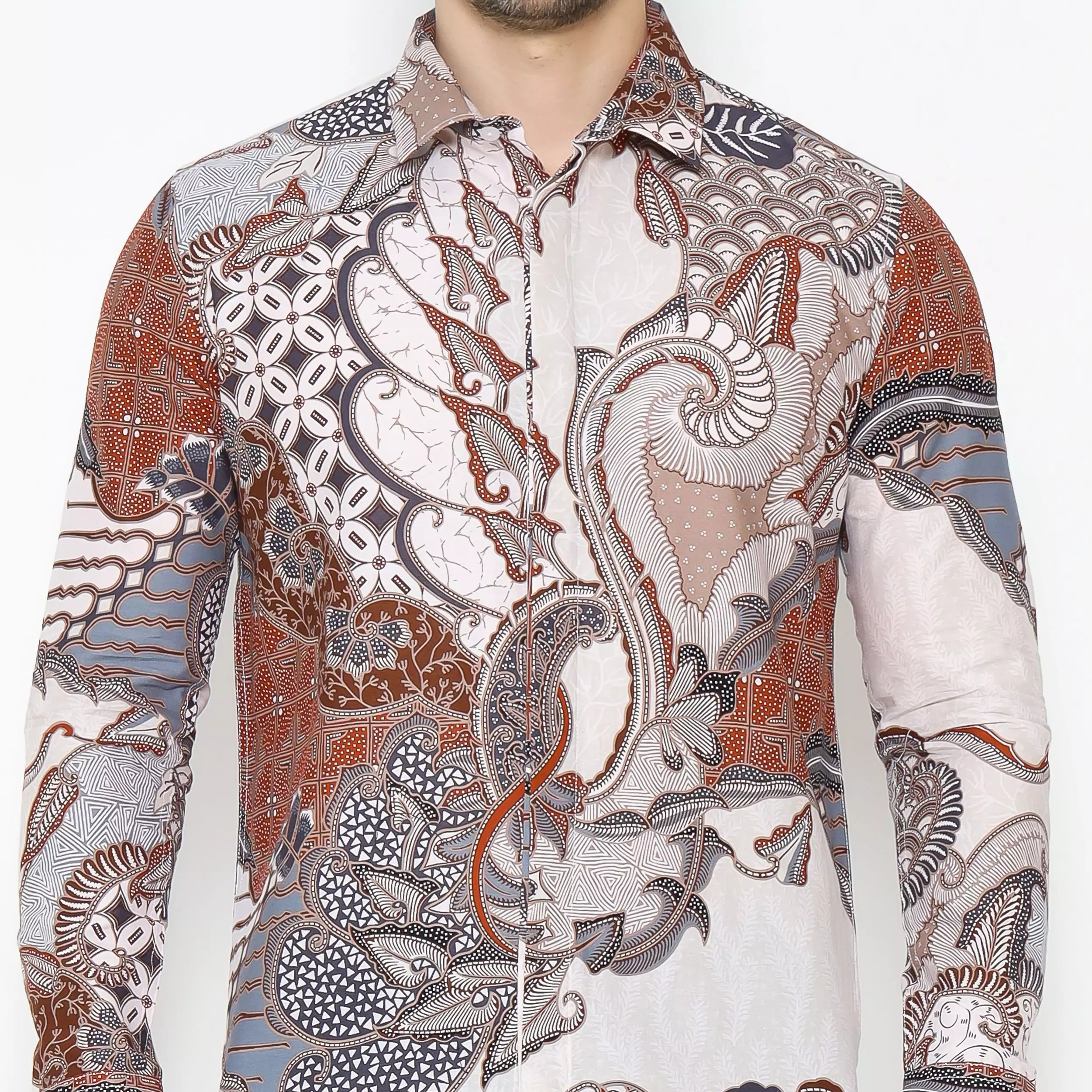 MAGINOT JAYA Batik Pria Slim Fit Lengan Panjang