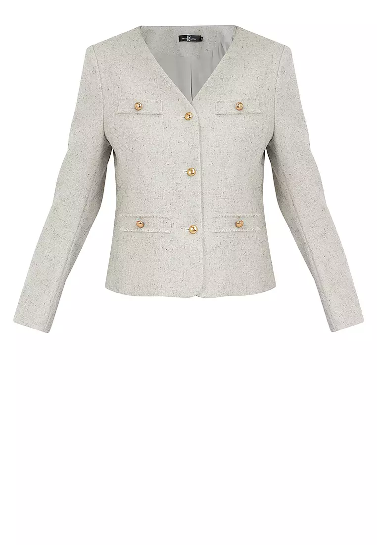 Light Heathered Woolen Blazer