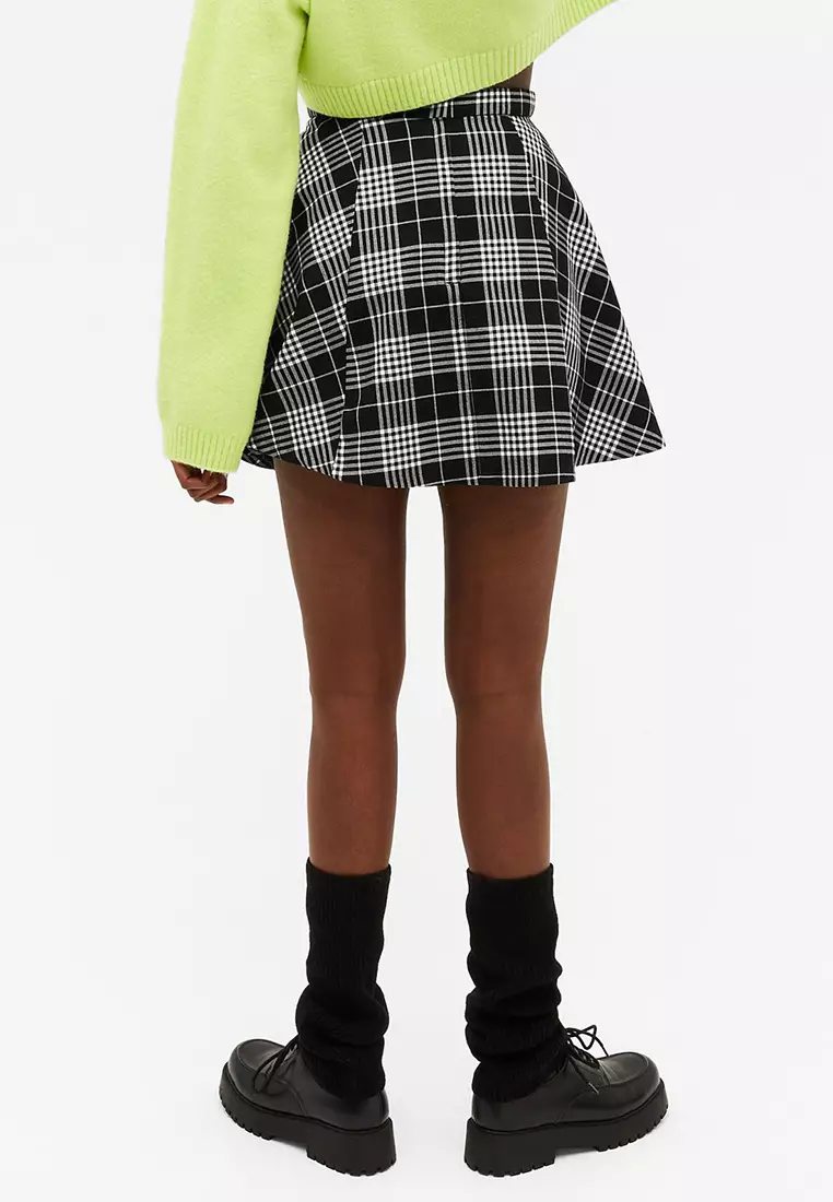 Plaid mini 2024 skirt monki