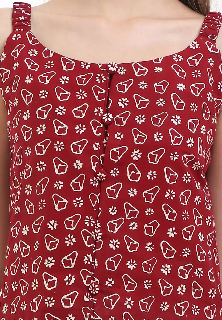 Sleeveless Inner Top Atasan Wanita Basic Ice Red Tanpa Lengan