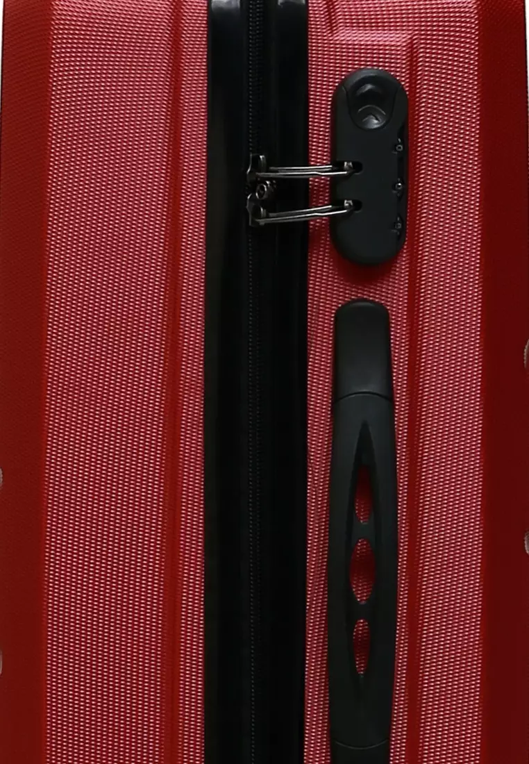 Carlton Tas Koper Unisex Size 20 Inch Suitcase 3 Digit Combination Lock Large Compartment Material Fiber ABS ORIGINAL - Red