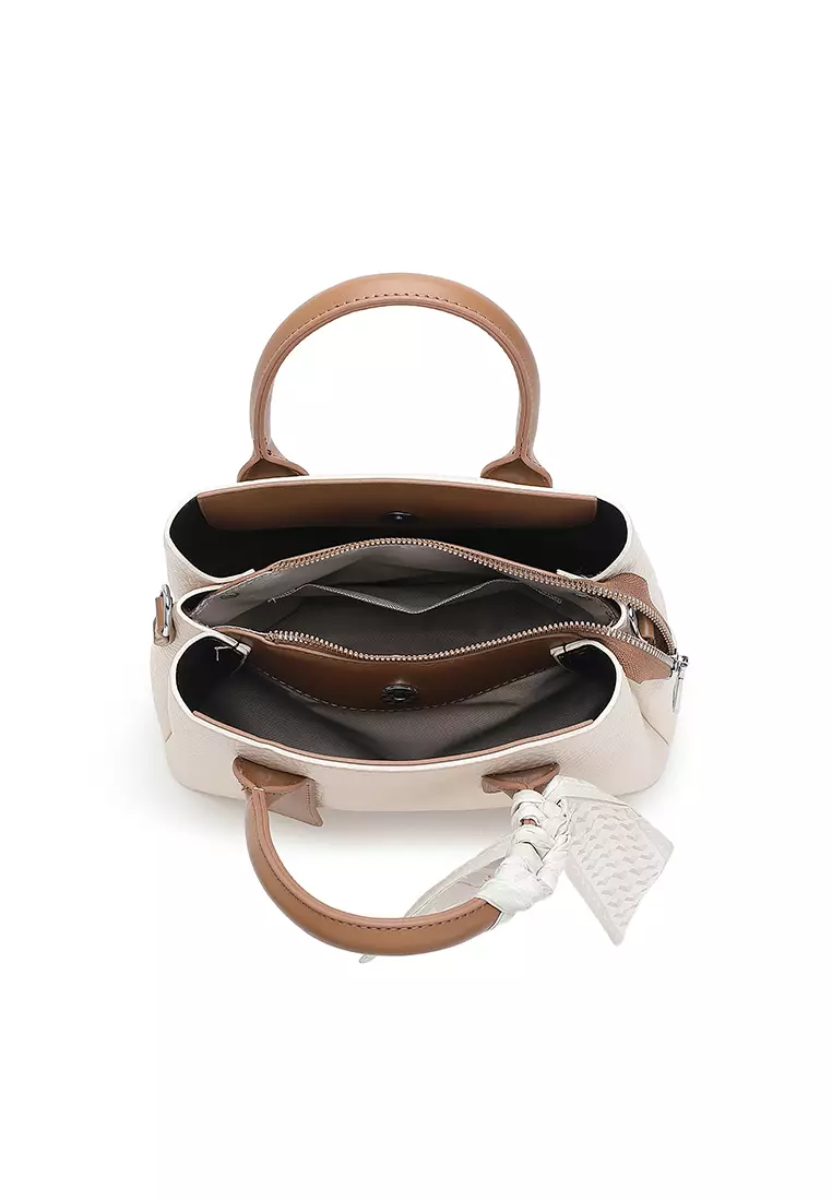 Women's Top Handle Bag / Sling Bag / Crossbody Bag - White