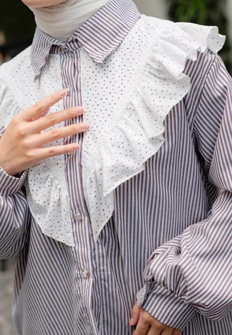 Kairi Kemeja Ruffle - Coffee M18580 R41S3