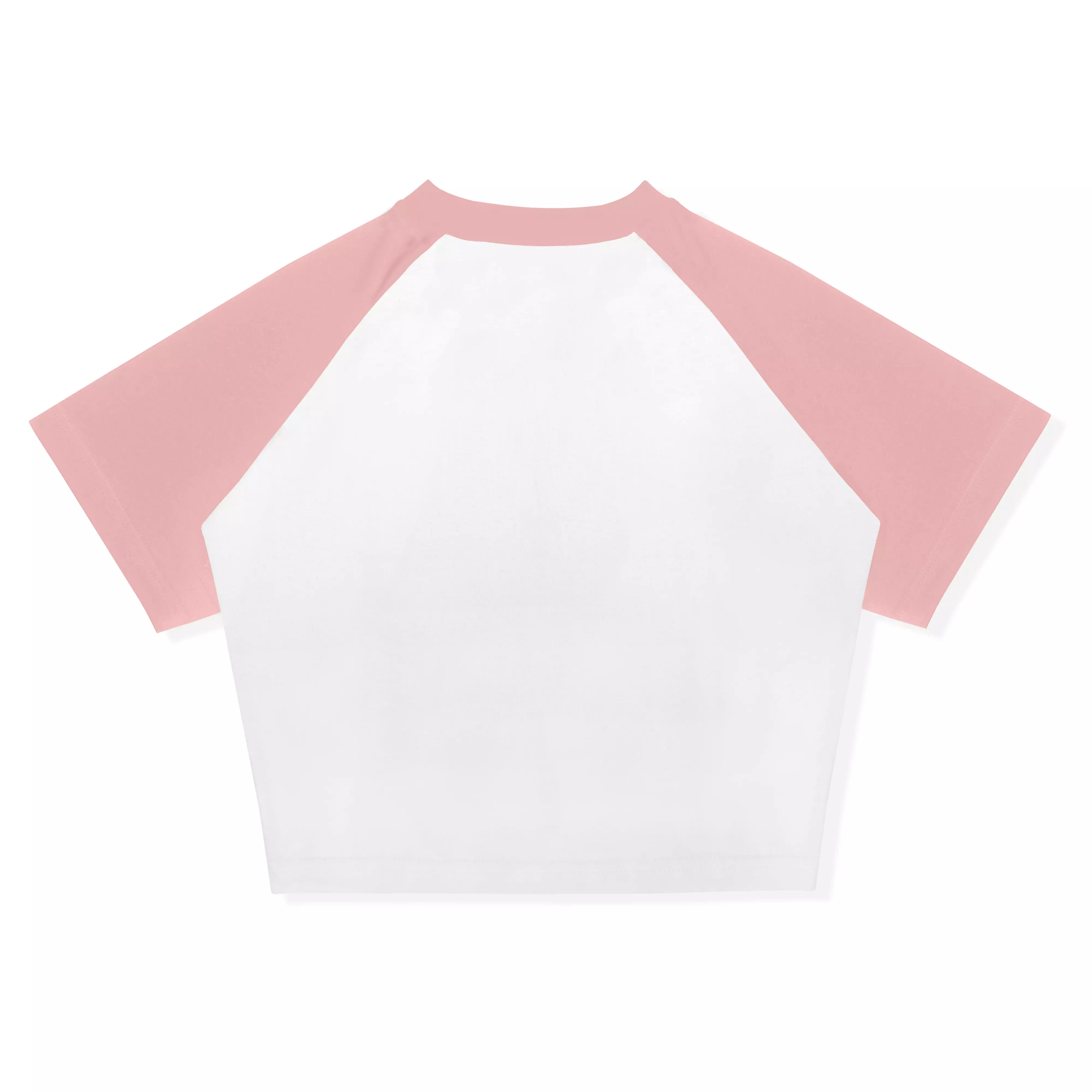 OOTDSUPPLY Croptee Fit Pink Furry White & Dusty Pink | Croptee Slimfit Wanita CSF010