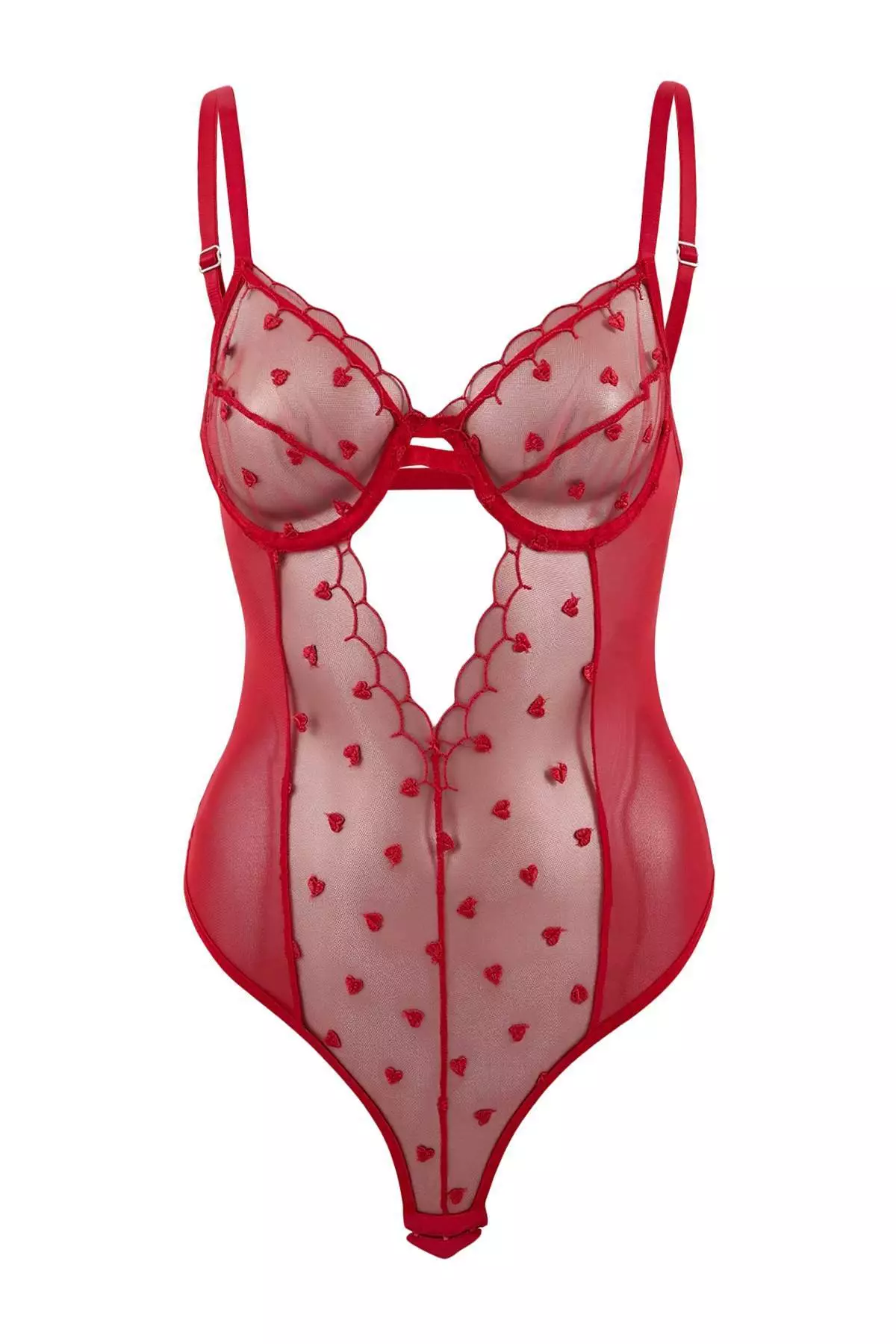 Red Tulle Heart Capless Body Thmss26Bd19