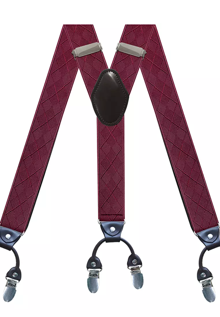 Men's Adjustable Elastic 6 Clips Suspenders