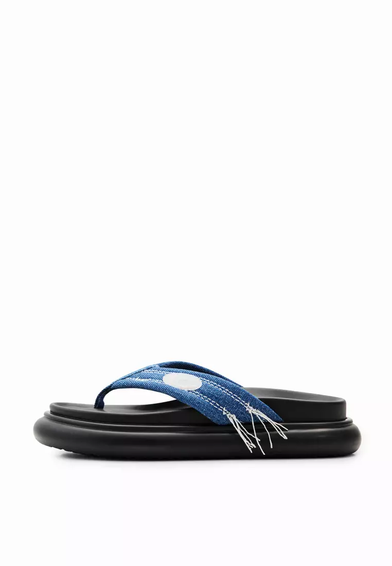 Discount on Desigual  shoes - SKU: Denim toe post sandals
