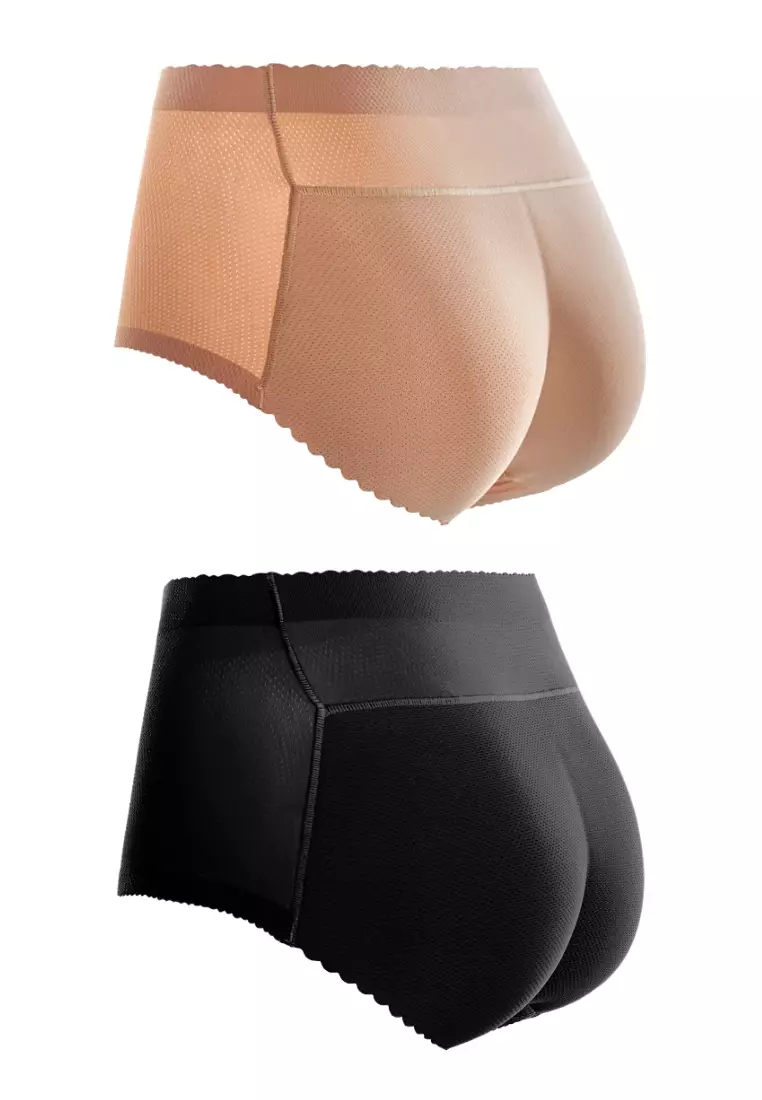 Kiss & Tell 2 Pack Kalene Butt Lifter Mid Rise Panties Seamless Padded  Underwear Hip Pads Enhancer Panty in Nude and Black 2024, Buy Kiss & Tell  Online
