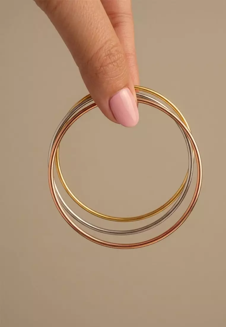 Solid Golf Bangle 2mm Gold Layered - 55 mm
