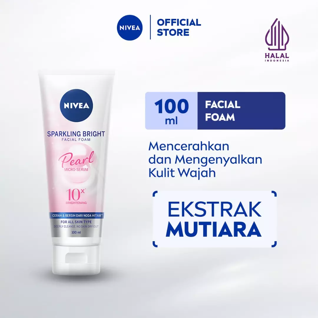 NIVEA Sparkling Bright Whitening Facial Foam 100ml - Twin Pack