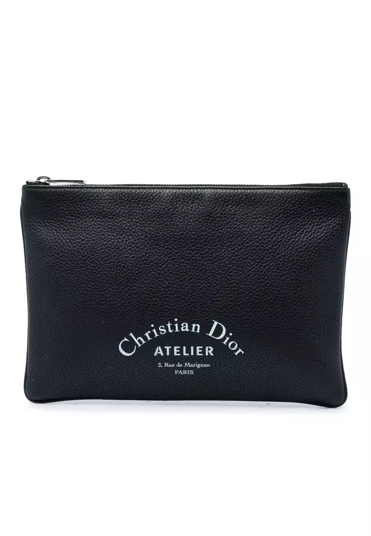 Pre-Loved Dior Grained Calfskin Atelier Clutch