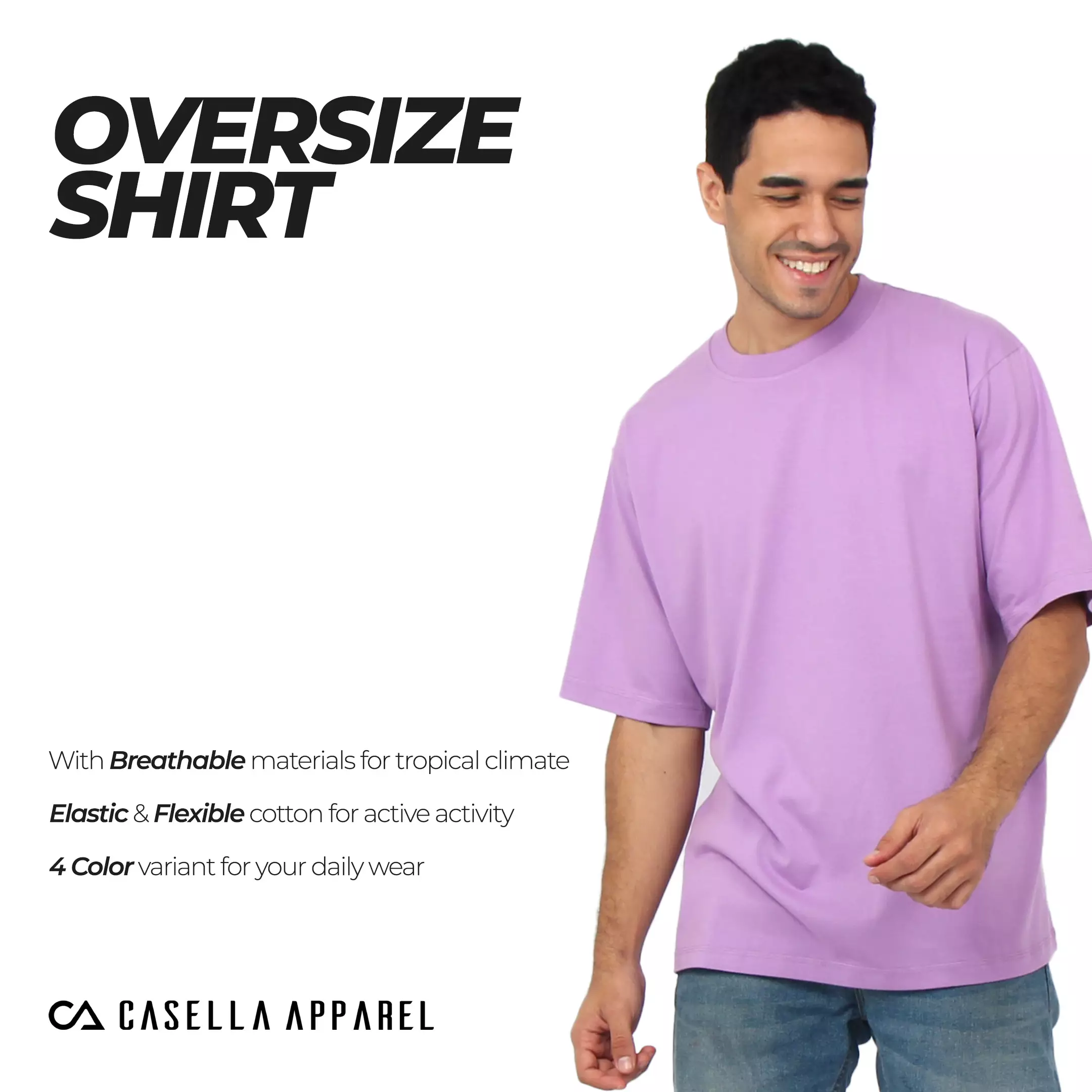 Simple Perfect Kaos Polos Oversize Cotton Lengan Pendek | Kaos Unisex Kaos Oversize Pria Basic Thistle