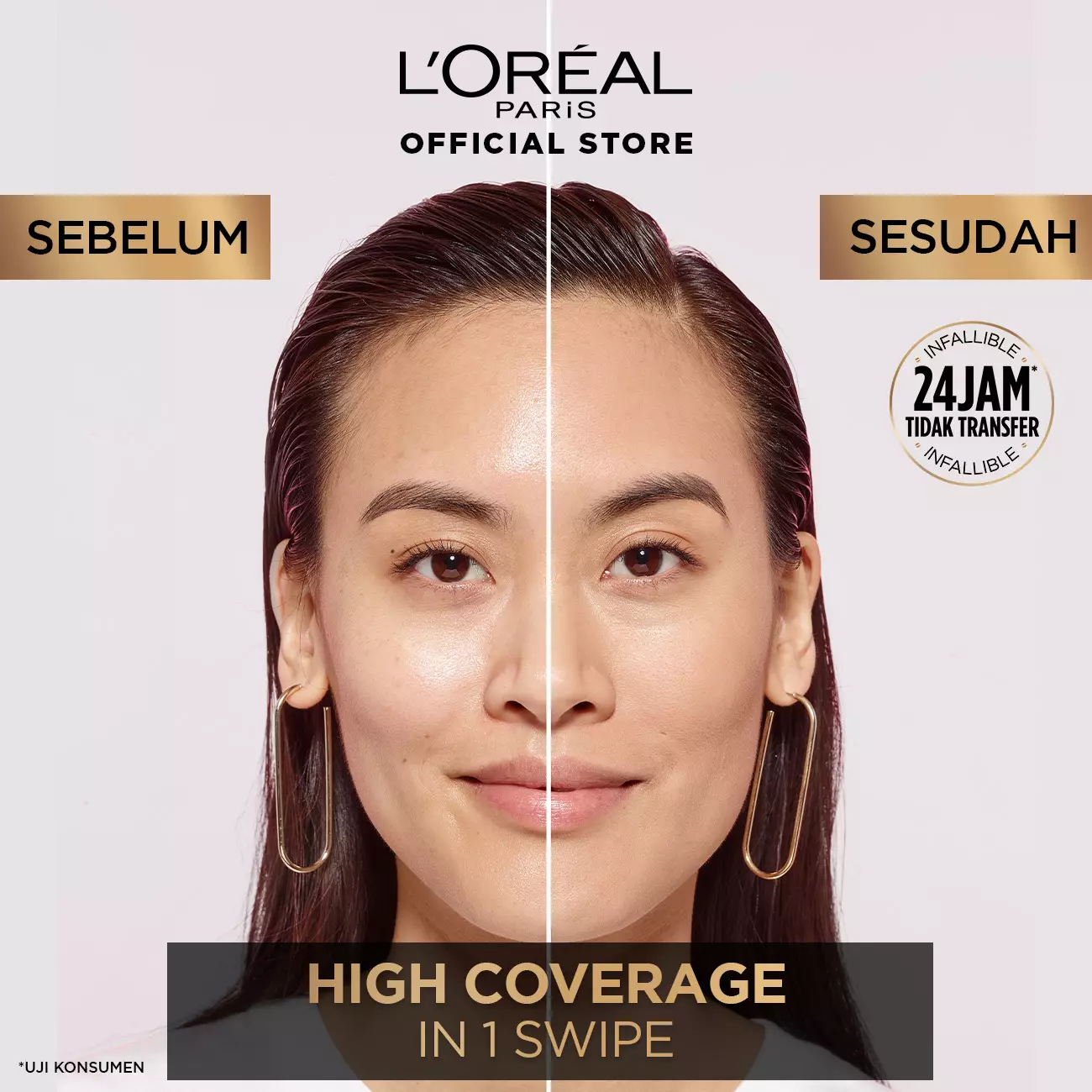 L'Oreal Paris Infallible 24H Fresh Wear Foundation Powder - 245 Golden Honey