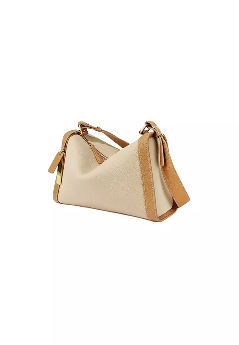 Women's Leather Color Contrast Crossbody Bag