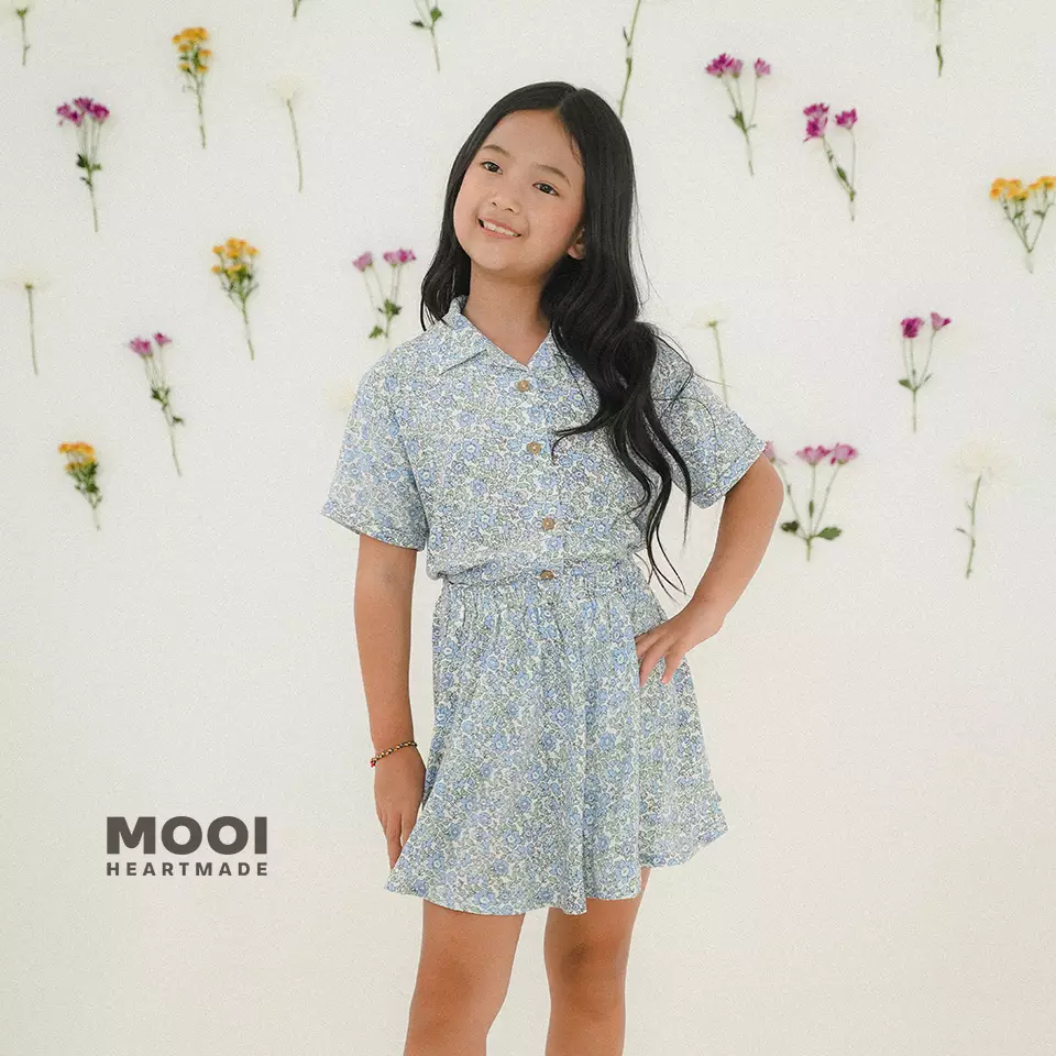 Mooi Atasan Anak Perempuan Maudy Top - Lemon Pink