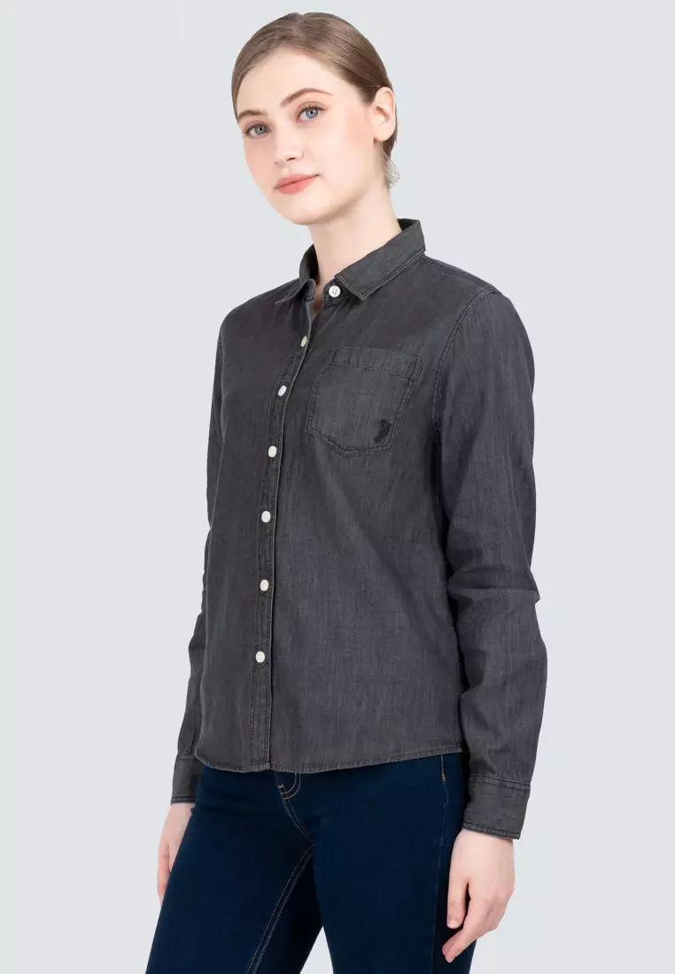 Polo Haus - Women’s Signature Fit Denim Long Sleeve Shirt WWLSV001