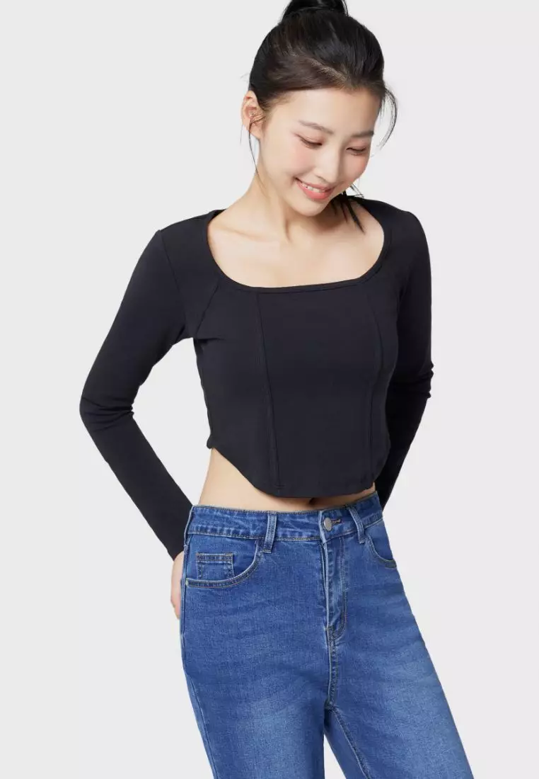 SEKI Y2K COTTON SLIM CROPPED TOP FOR WOMAN GIRL TP10419