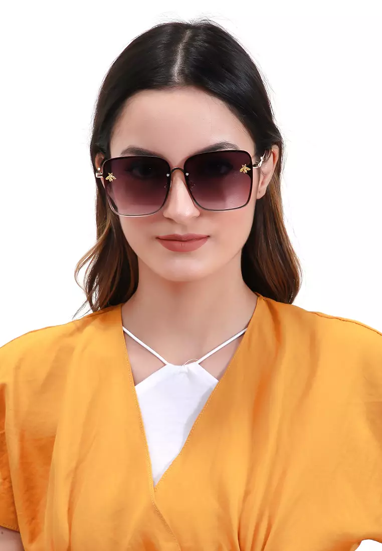 Revika Kacamata Classic Stylis Sunglasses Wanita UV Protection Material Metal ORIGINAL - Gray