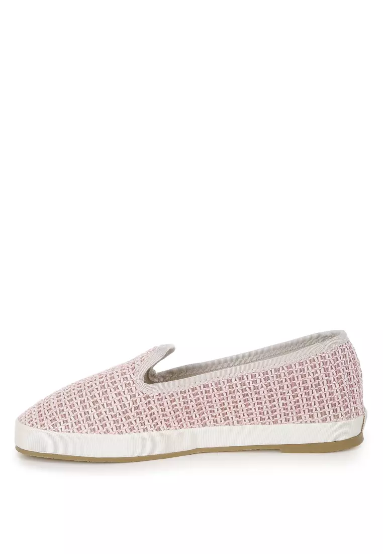 Sepatu Slip-On Ujung Bulat Warna Pink