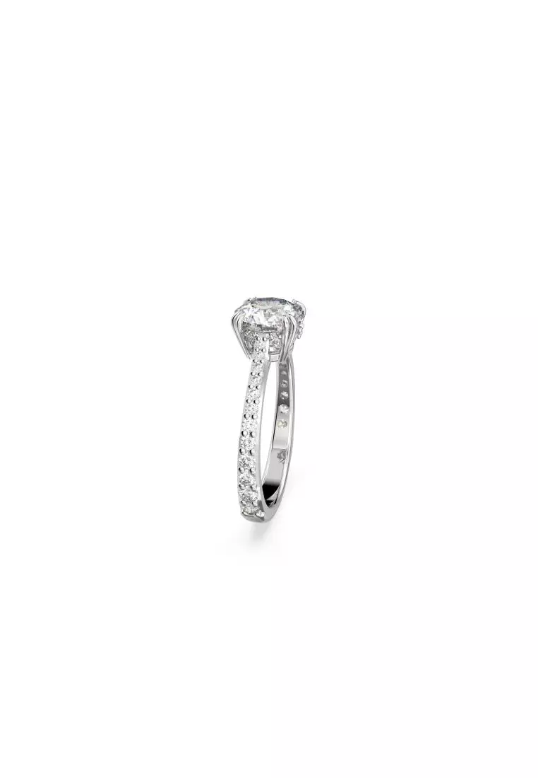 Constella Cocktail Ring Princess Cut Pav White Rhodium Plated