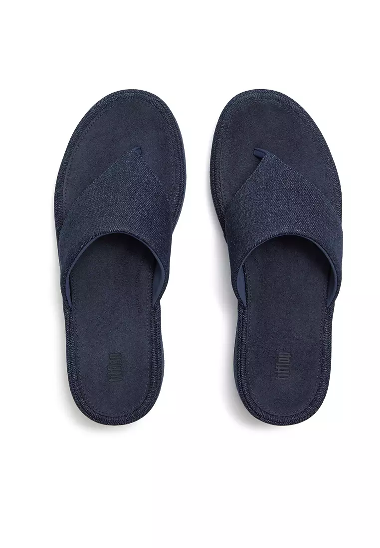 Platfforms Denim Wedge Toe-Post Sandals