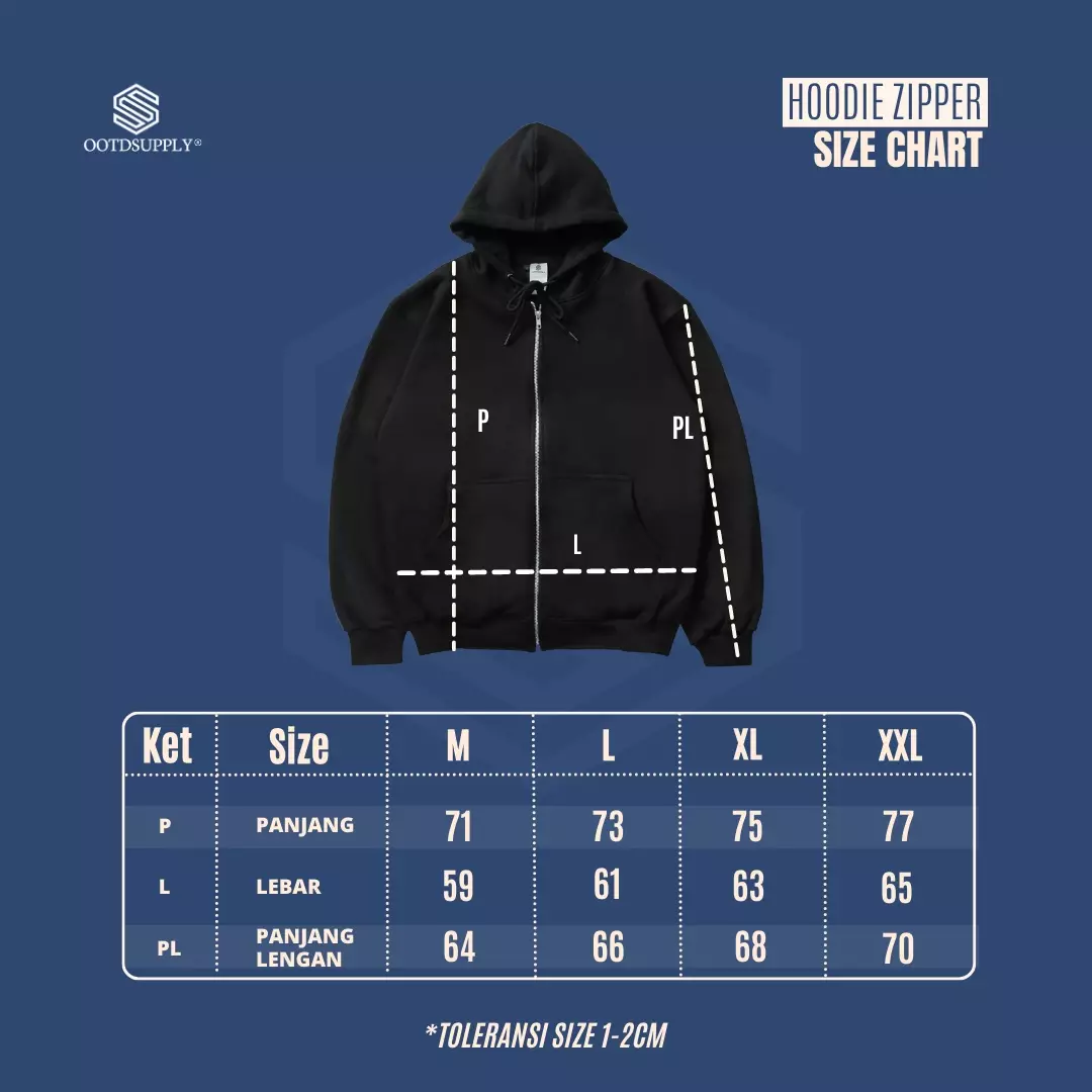 OOTDSUPPLY Zipper Hoodie Splash Black | Hoodie Pria & Wanita HDZ008