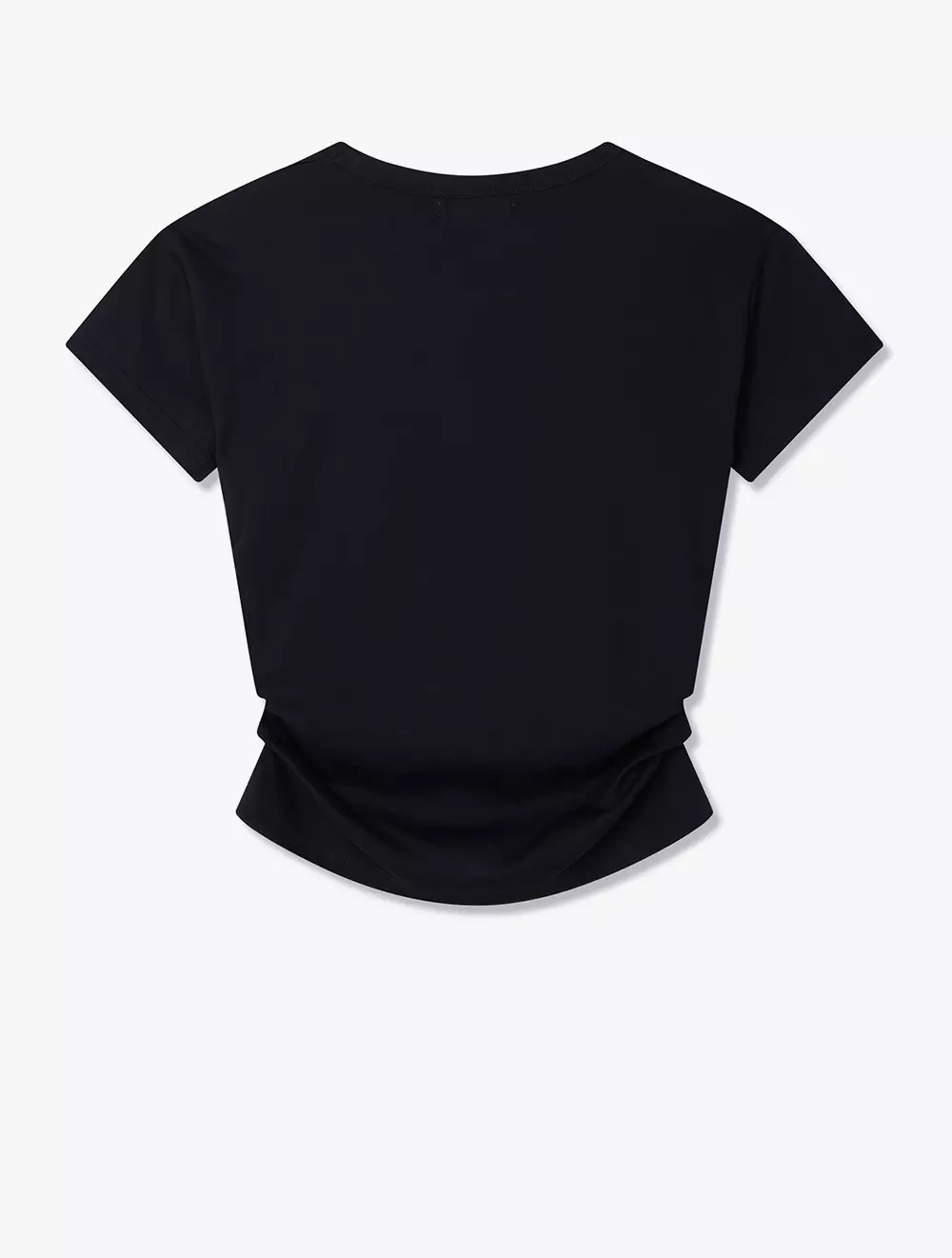 LILY Slim Fit Versatile Small U-Neck Fashionable Short Sleeved T-Shirt - Black