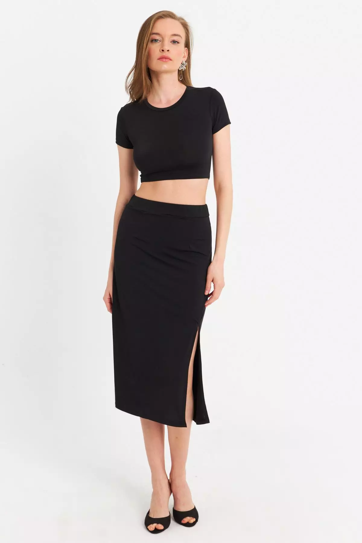 Crop Top and Skirt Set