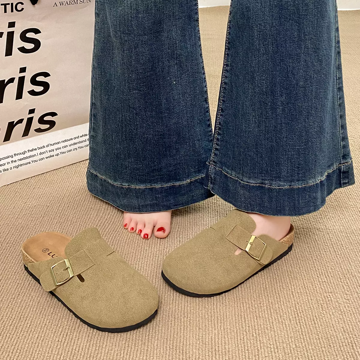 Sandal Wanita Rumah Santai Sendal Lebar Cewek Nyaman Dipakai WL24115