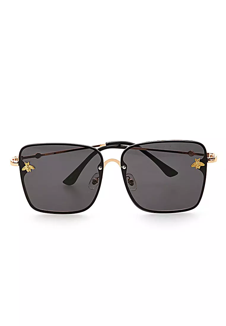 Revika Kacamata Classic Stylis Sunglasses Wanita UV Protection Material Metal ORIGINAL - Black