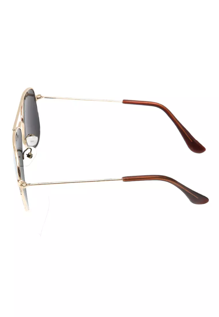 Ulrico Kacamata Anak Unisex Sunglasses Kids Aviator Mirror Lens Material Alloy ORIGINAL - Silver