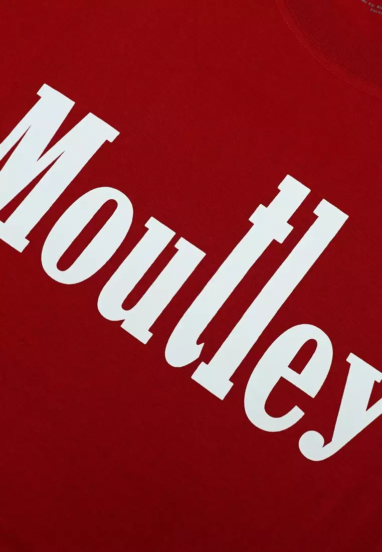 Moutley Men's T-Shirt Short Sleeve Oversized Fit Cotton 20s Red OL-C140325