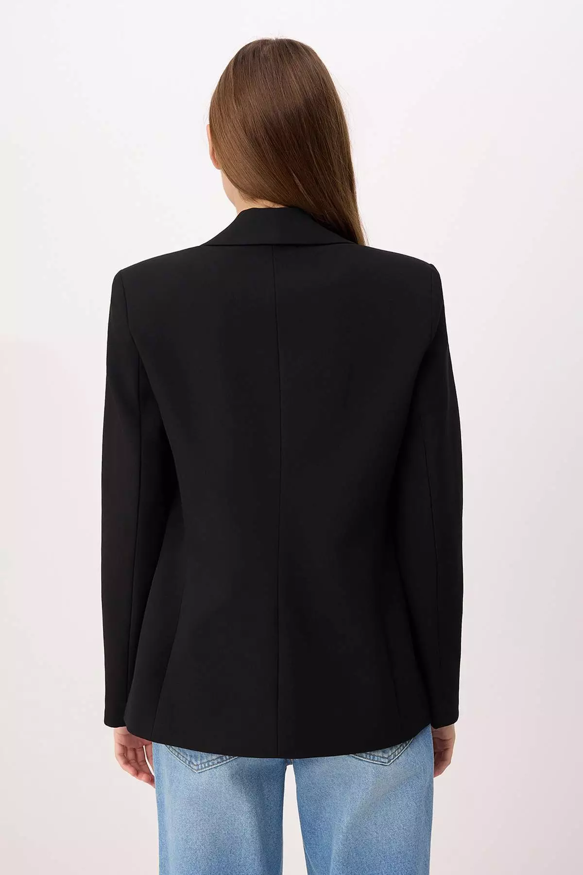 Black Accessory Buttoned Regular Fit Woven Blazer Jacket Twoss26Bc2