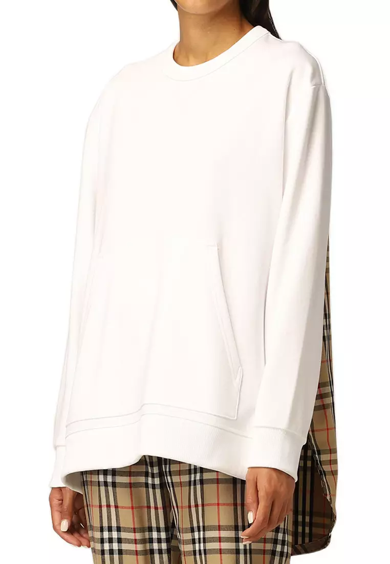 Check Pattern Sweatshirt in White