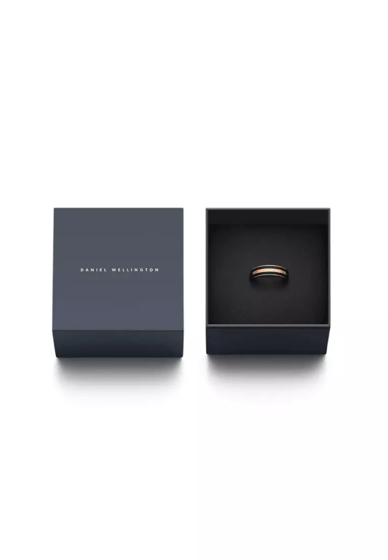 Emalie Ring Black Rose Gold - Unisex Ring - Couple Rings - Stainless steel Enamel Ring for Women and Men - DW Official