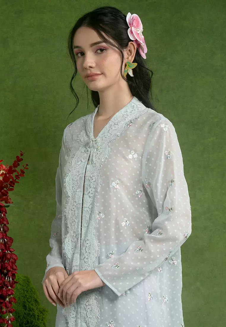 Ita Polka Dot Long Kebaya Top