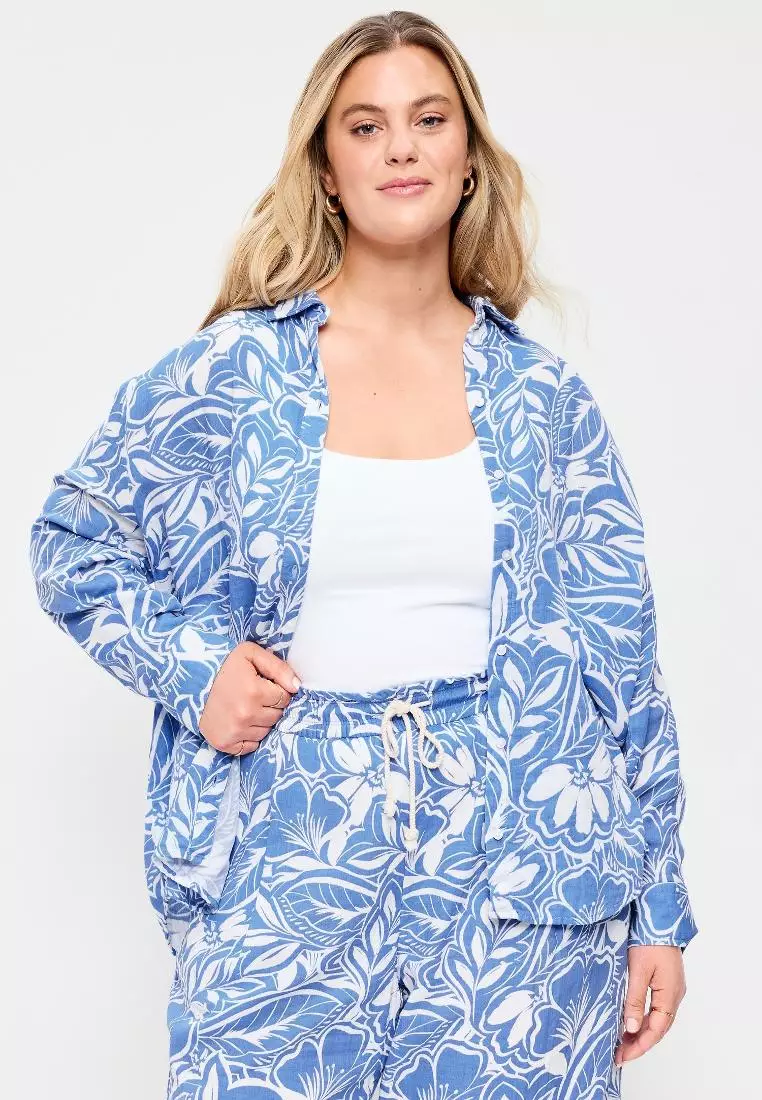 Open-Back Button-Down Shirt