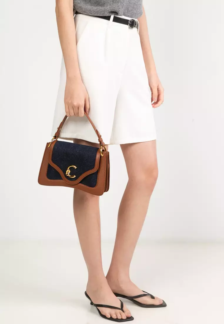 C-Me Denim Top-Handle Bag