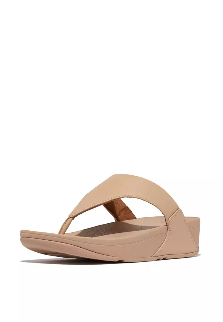 FitFlop LULU Leather Toe-Post Sandals - Classic Beige (I88-B41)