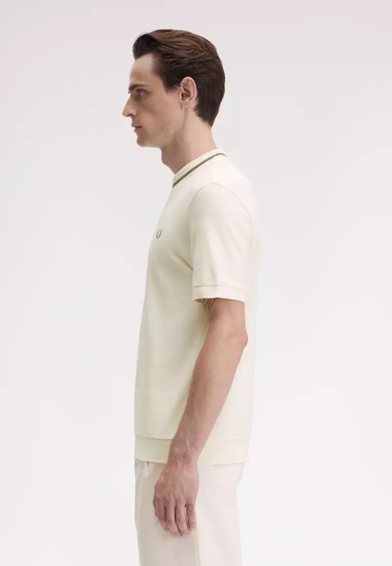 Fred Perry M7 Crew Neck Pique T-Shirt (Light Ecru)