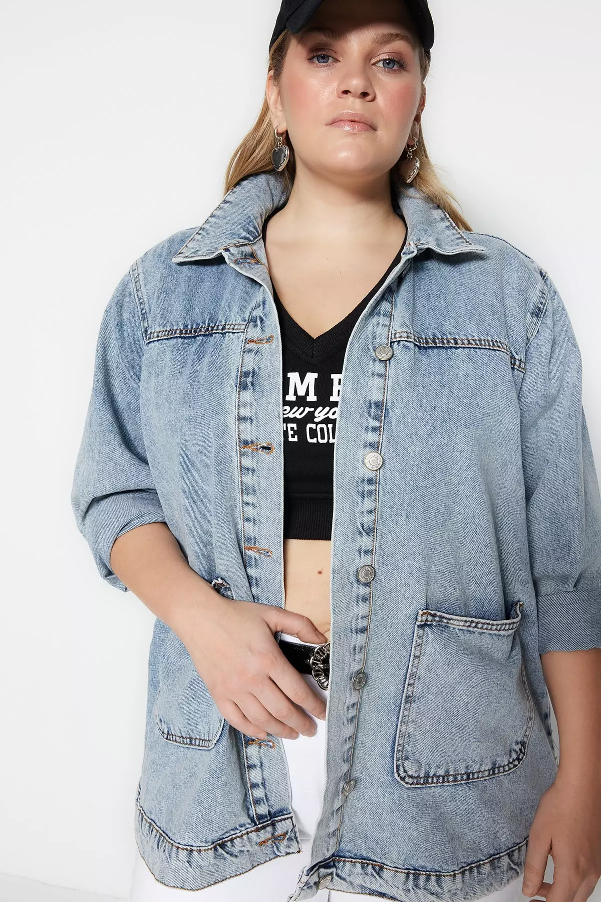 Cheap plus clearance size denim jacket