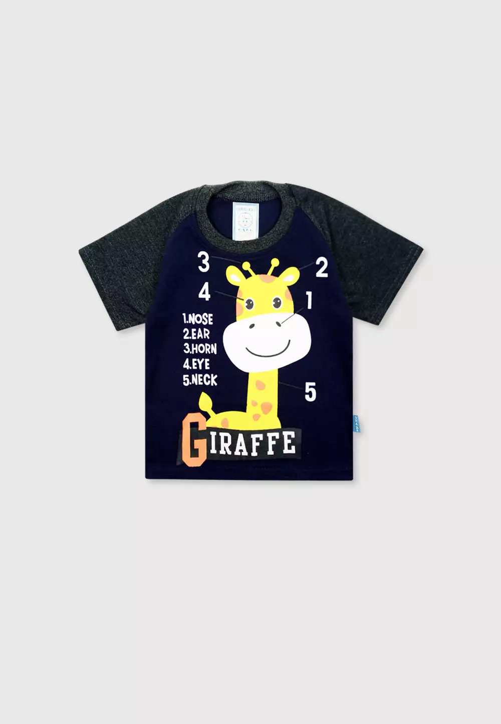 Wakakids Setelan Bayi Laki Laki Usia 6 Bulan Hingga 12 Bulan Set Baju Anak Celana Jeans Motif Giraffe 3017 Navy