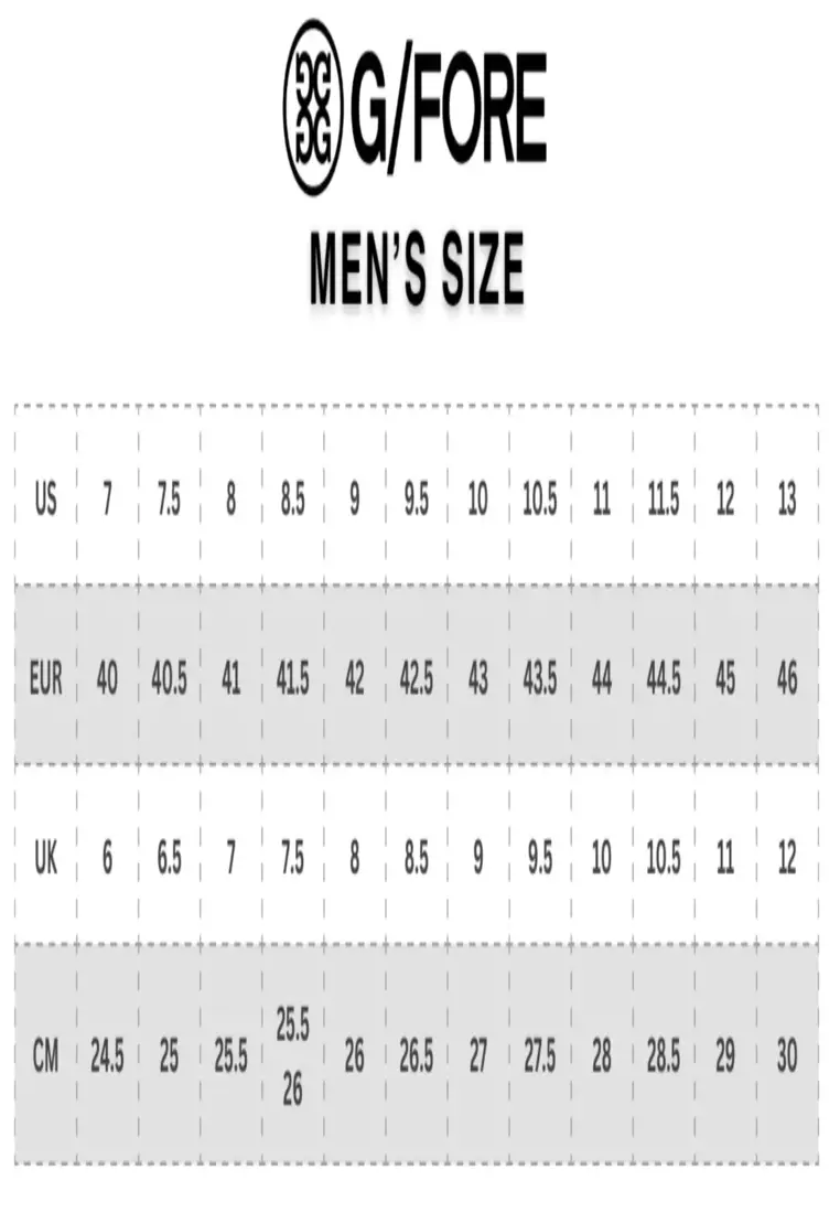 Gfore size chart discount