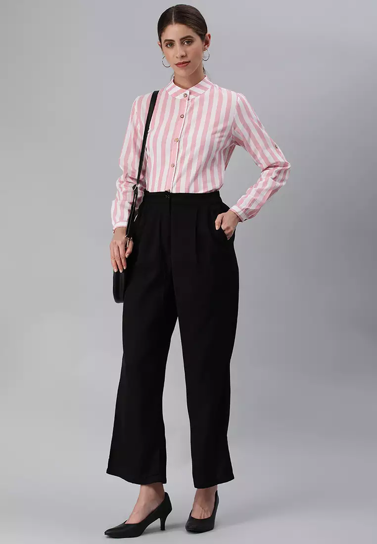 Pink Striped Long Sleeve Shirt