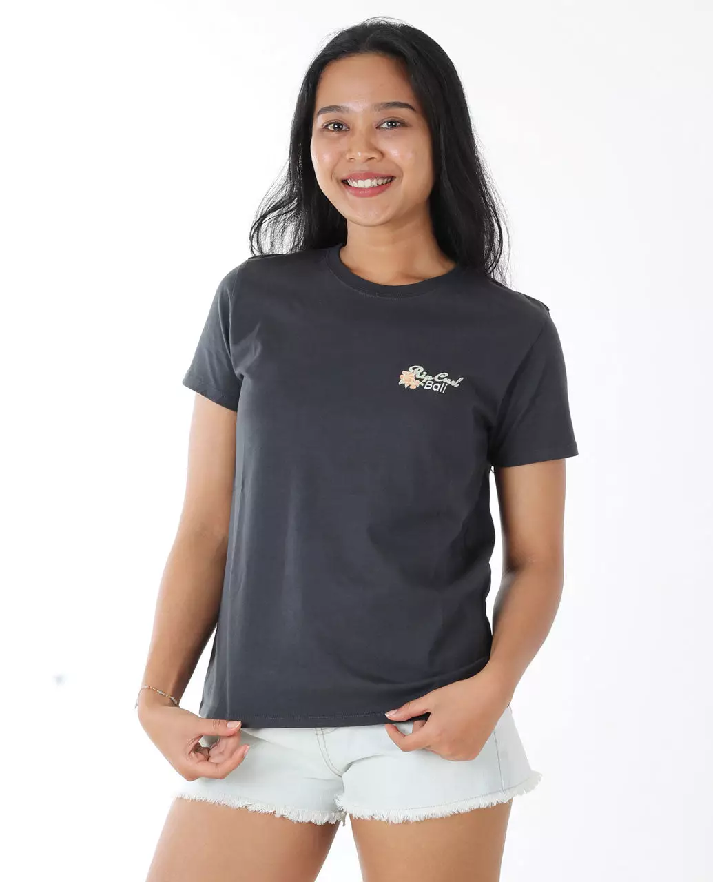 Rip Curl Women Bali Waikiki Standard Tee - Washed Black Bali