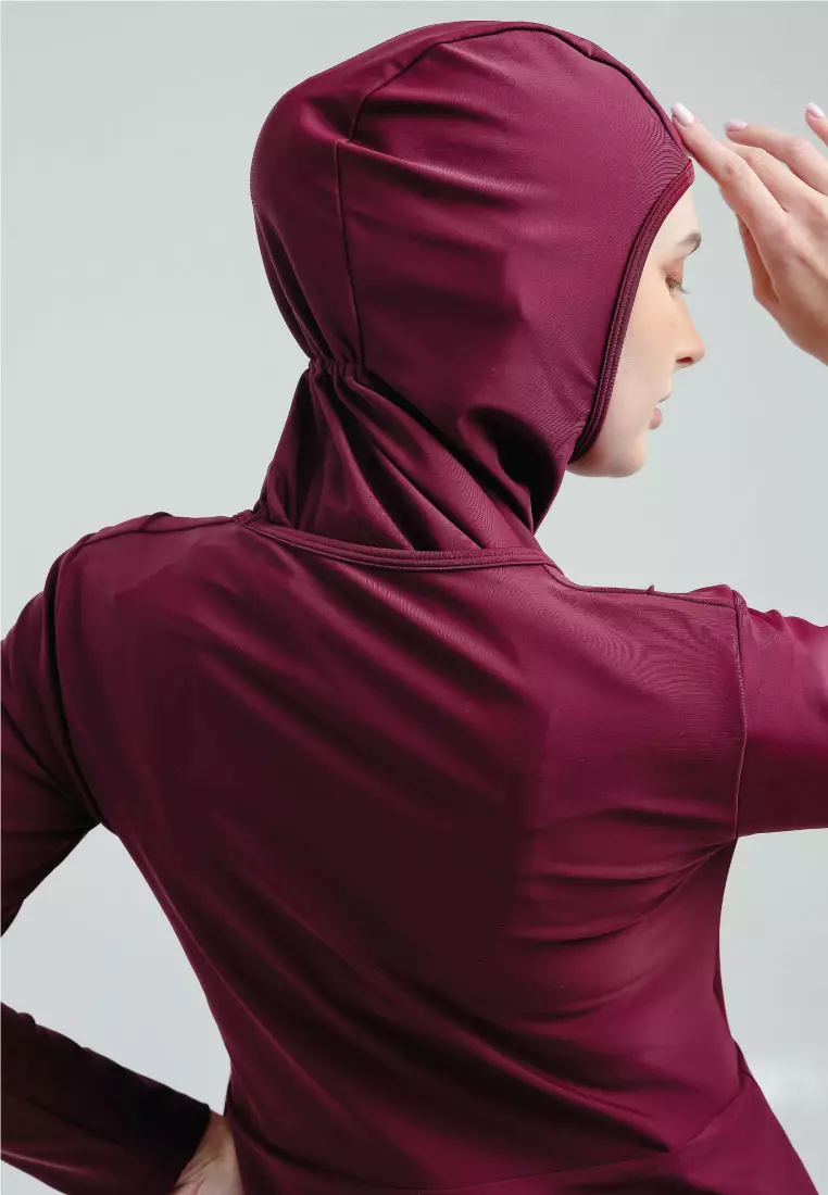 Layla Burqini Two Pieces Women, Baju Renang Muslim Wanita - Maroon
