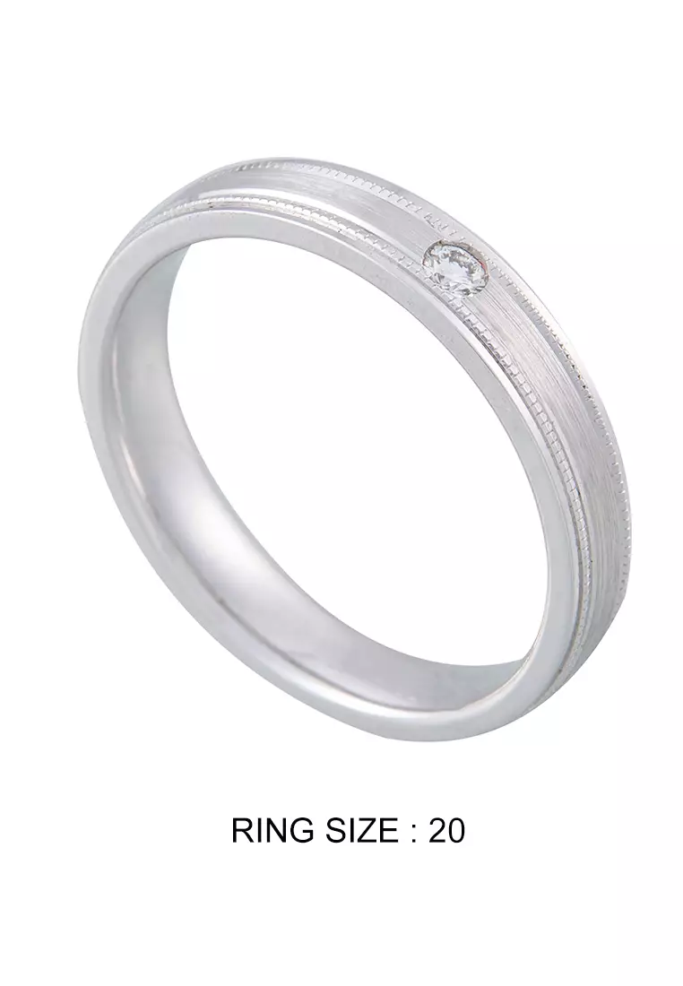 LITZ 18K 白金鑽石男士戒指 PJ-MR043M