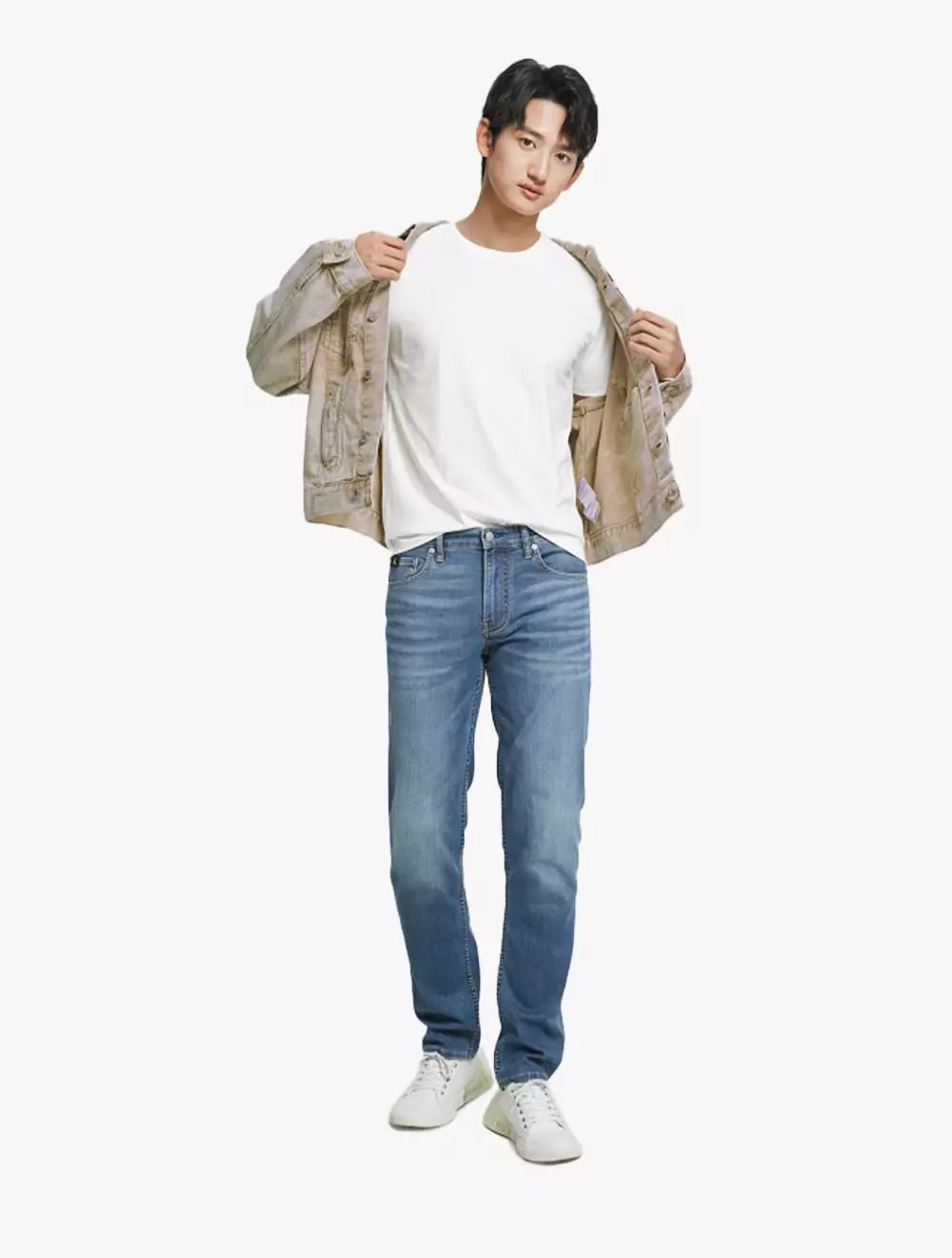 CK JEANS - COTTON EMBROIDERED SHORT SLEEVE T-SHIRT - white