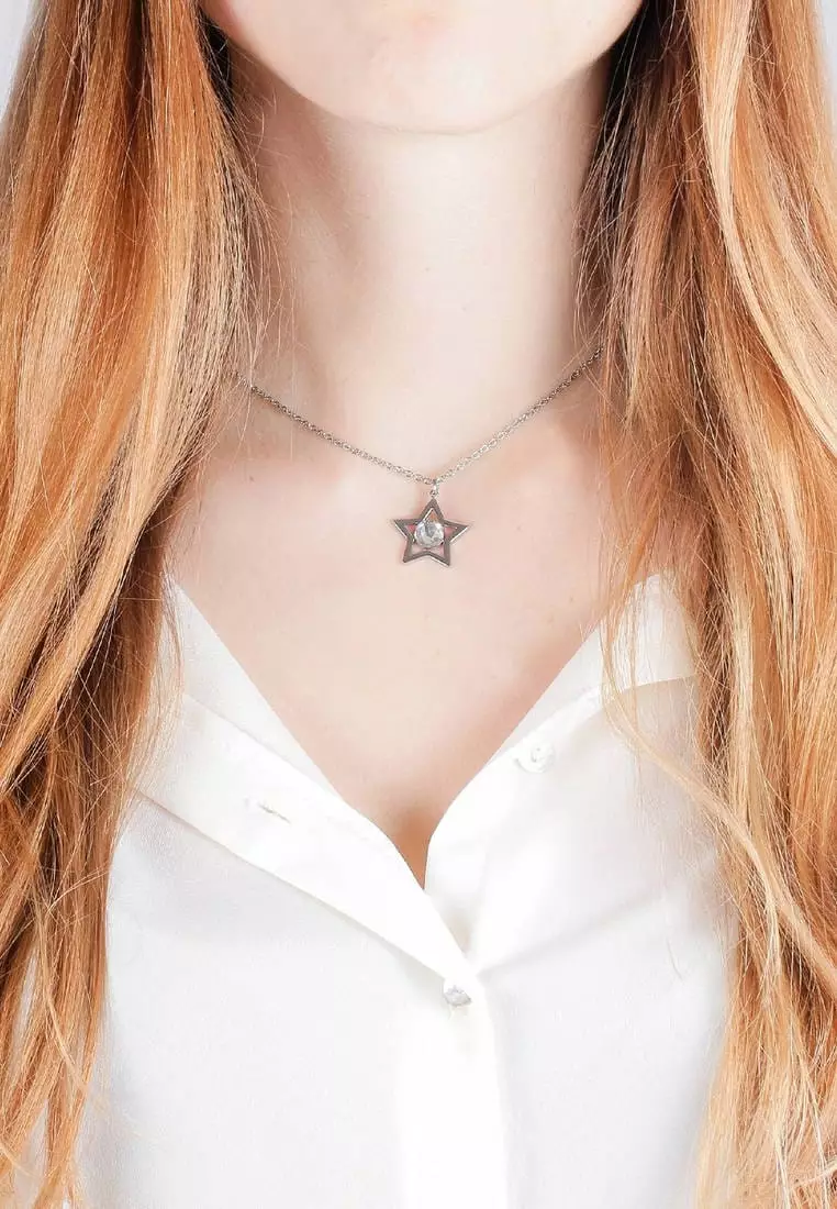 Cosmo Necklace SAKI01 Steel Crystals